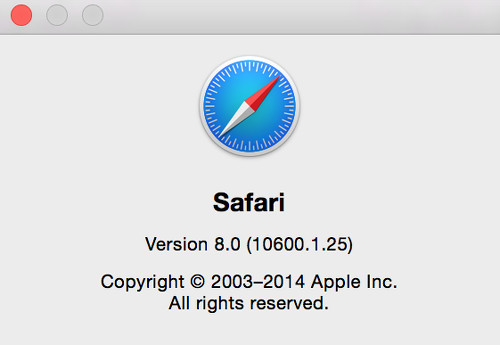 What version of safari in about window.